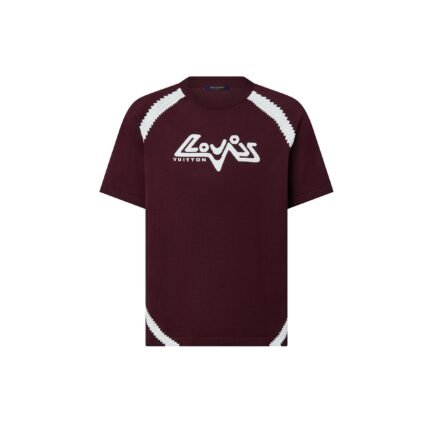 Short-Sleeved Cotton Intarsia Crewneck