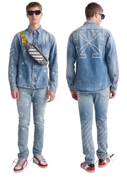 Diag Outline Paint Denim Shirt