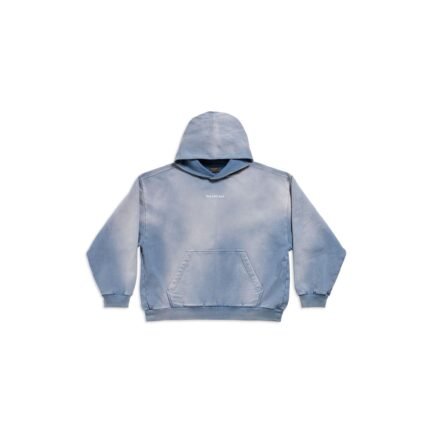 BALENCIAGA BACK HOODIE MEDIUM FIT IN BLUE