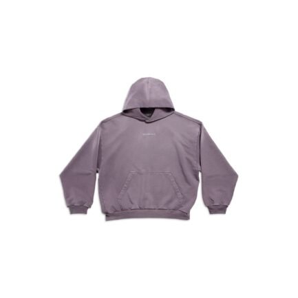 BALENCIAGA BACK HOODIE MEDIUM FIT IN PURPLE/GREY