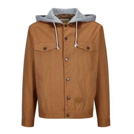 GUCCI DENIM JACKET WITH CONTRASTING HOOD
