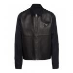 Prada - Re-Nylon Leather Jacket in Black