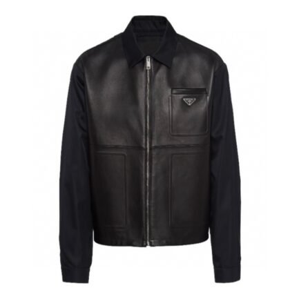 Prada - Re-Nylon Leather Jacket in Black